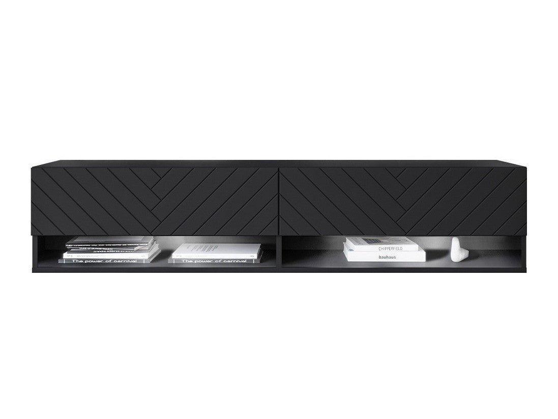 TV-állvány Lowboard A140 (Adenik 140), Led világítás: Igen, Szín: Grafit