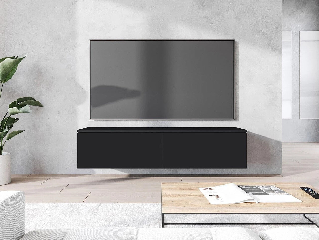 TV-állvány Lowboard D140 (Dlone 140), Led világítás: Nem, Szín: Grafit