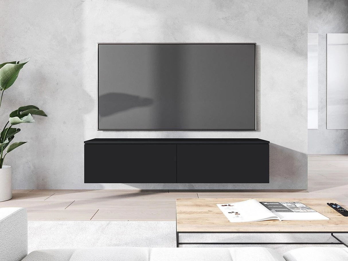 TV-állvány Lowboard D140 (Dlone 140), Led világítás: Igen, Szín: Grafit