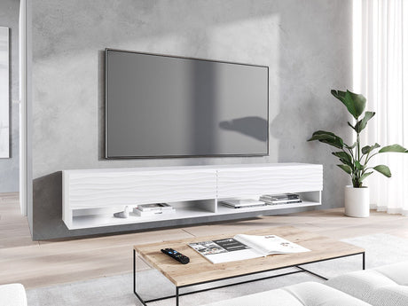 TV-állvány Lowboard A180 (Adenik 180), Led világítás: Igen, Szín: Fehér