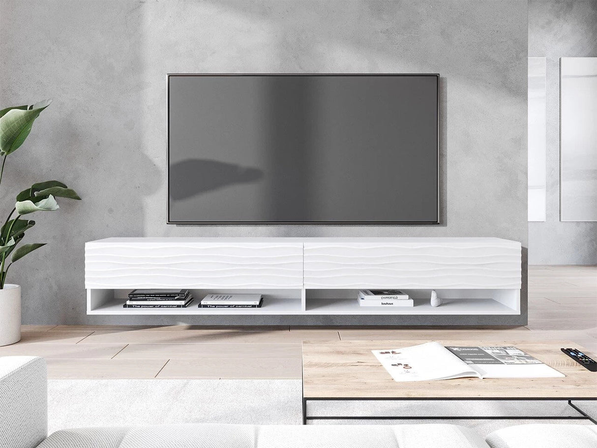 TV-állvány Lowboard A180 (Adenik 180), Led világítás: Nem, Szín: Fehér