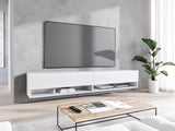 TV-állvány Lowboard A180 (Adenik 180), Led világítás: Nem, Szín: Fehér