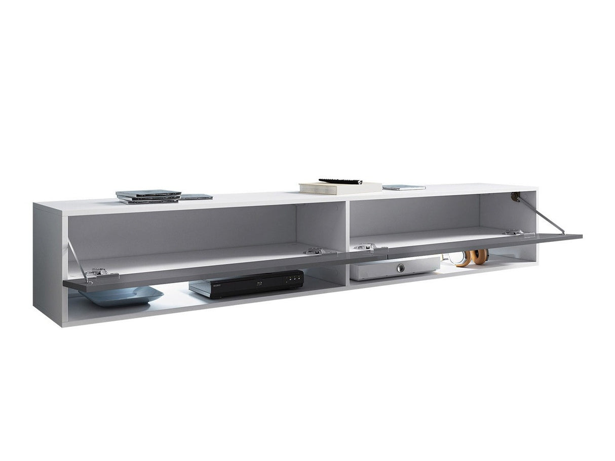 TV-állvány Lowboard A180 (Adenik 180), Led világítás: Nem, Szín: Fehér