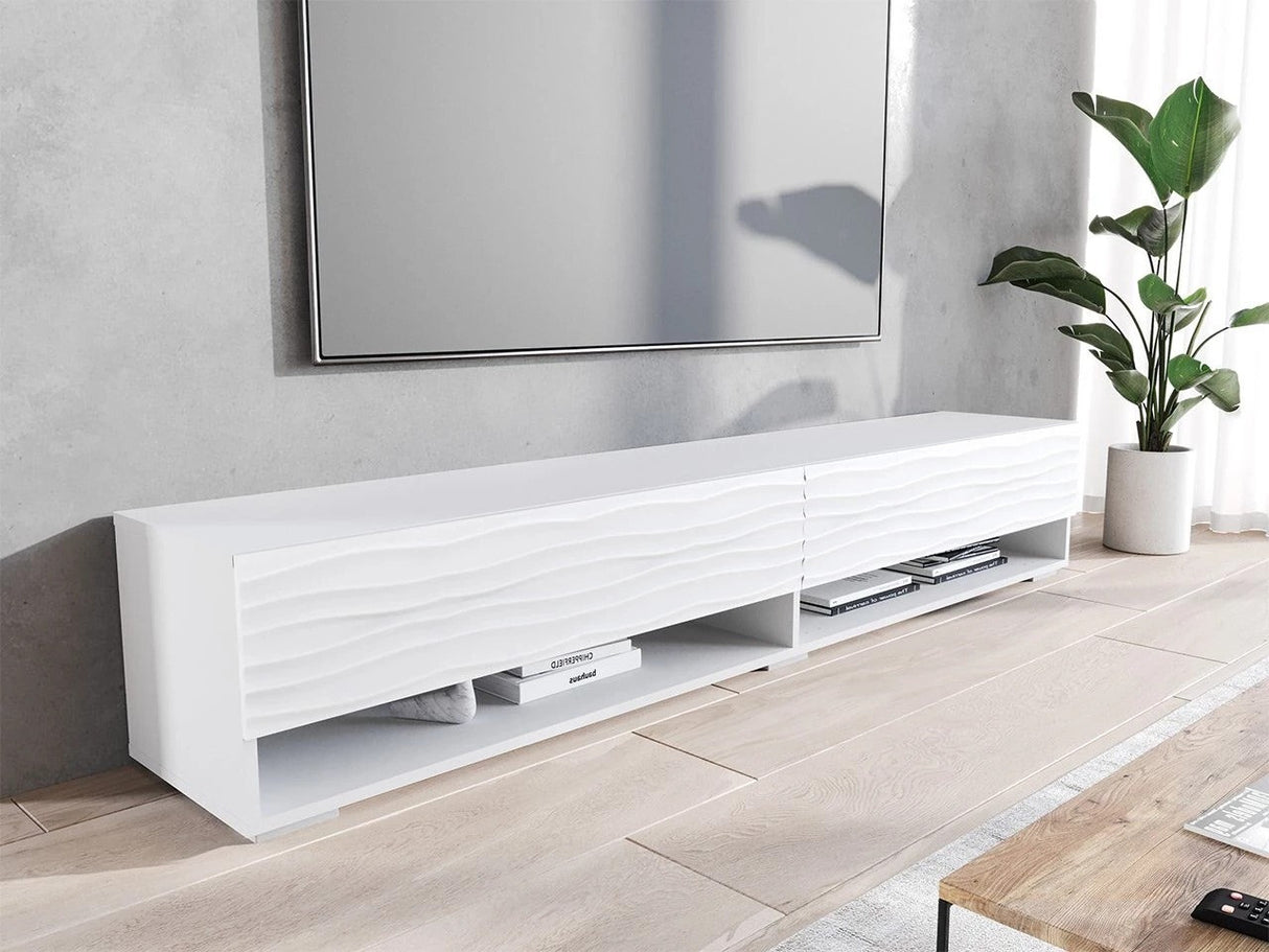 TV-állvány Lowboard A180 (Adenik 180), Led világítás: Nem, Szín: Fehér
