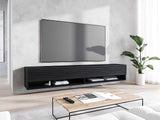 TV-állvány Lowboard A180 (Adenik 180), Led világítás: Nem, Szín: Grafit + Fekete