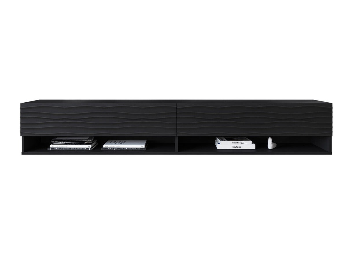 TV-állvány Lowboard A180 (Adenik 180), Led világítás: Nem, Szín: Grafit + Fekete