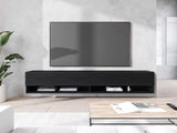 TV-állvány Lowboard A180 (Adenik 180), Led világítás: Nem, Szín: Grafit + Fekete