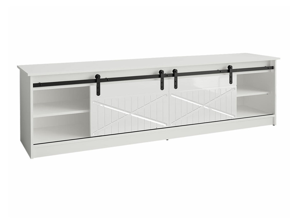 TV-állvány GRANERO ( RTv Sarinero), Szín: Wotan tölgy, A kandalló színe: Fehér