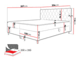 Kontinentális ágy Łóżko kontynentalne CHESTER + TOPPER M, Szín: Manila 02, Alvó felület mérete: 200 x 200 cm