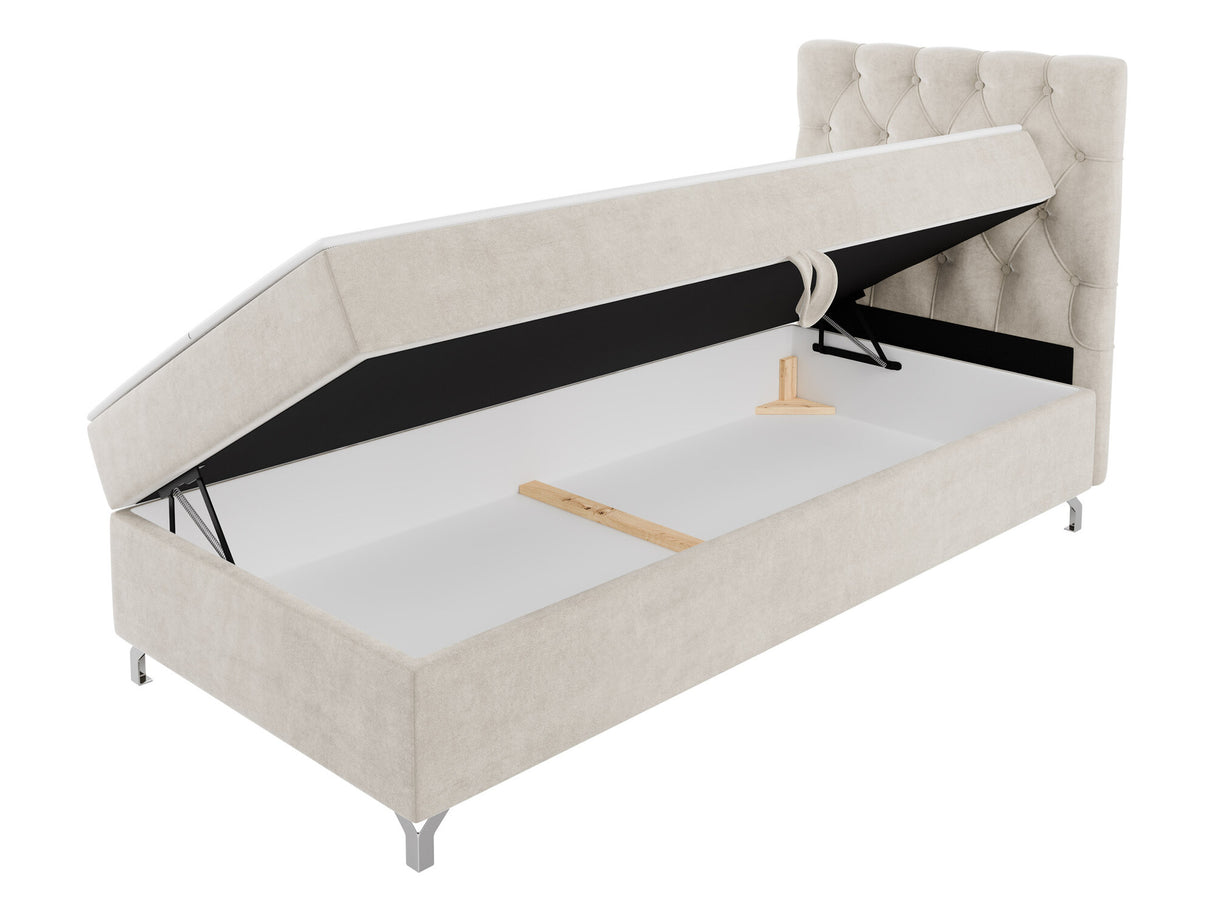 Kontinentális ágy Łóżko kontynentalne CHESTER z pojemnikiem + TOPPER, Szín: Manila 09, Alvó felület mérete: 90 x 200 cm, Ágyneműtartó: Jobbra