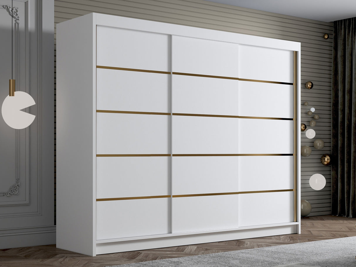 Gardróbszekrény Szafa AMBER 250 VII, Szín: Fehér, Tükör: Nem