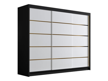 Gardróbszekrény Szafa AMBER 250 VII, Szín: Fekete + Fehér, Tükör: Nem