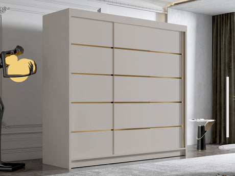 Gardróbszekrény Szafa EVO 200 VI, Szín: Kasmír, Tükör: Nem