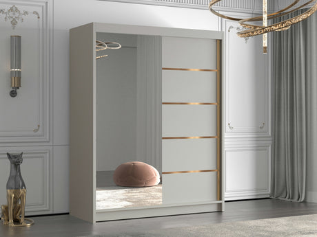 Gardróbszekrény Szafa FLAVIO 150 III, Szín: Kasmír, Tükör: Igen