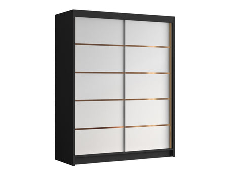 Gardróbszekrény Szafa FLAVIO 150 III, Szín: Fekete +Fehér, Tükör: Nem
