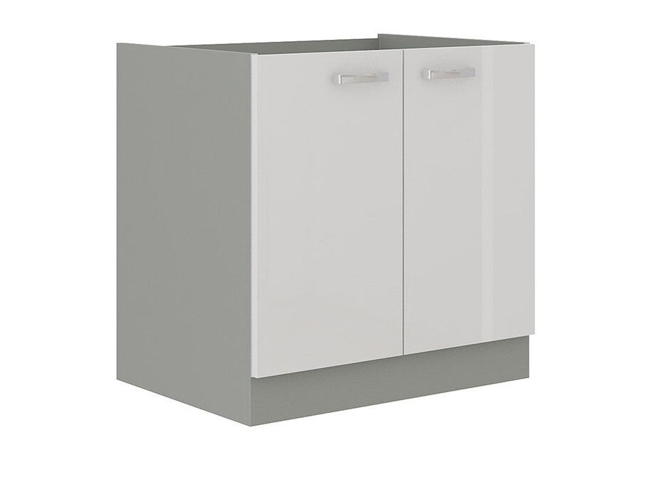 Moduláris mosogató szekrény ajtókkal Multiline 80 ZL 2F BB (Szürke + Fényes fehér)