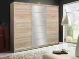 Gardróbszekrény Szafa MALIBU + LED Dąb Sonoma / Dąb sonemma + Lustro