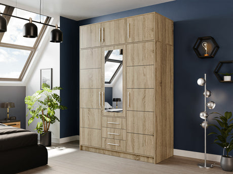 Gardróbszekrény Szafa BALI D3 + nadstawka, Szín: Sonoma tölgy