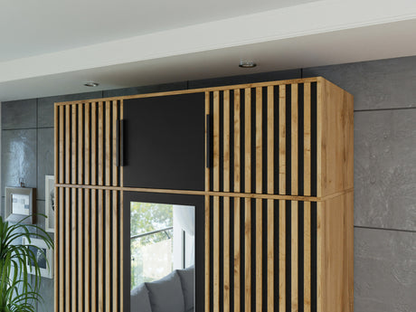 Szekrény Nadstawka BALI LUX D3, Szín: Wotan tölgy + Fekete