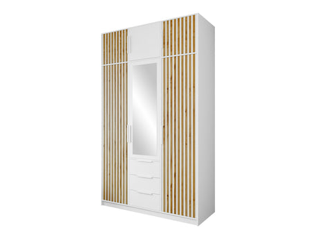 Gardróbszekrény Szafa BALI LUX D3 + nadstawka, Szín: Fehér + Wotan tölgy