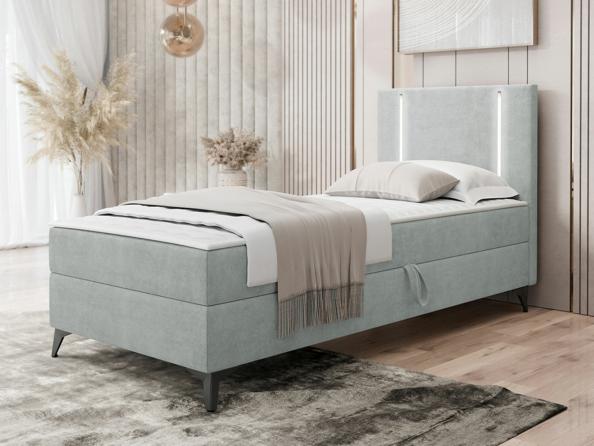 Kontinentális ágy Łóżko kontynentalne ONO z pojemnikiem + TOPPER M, Szín: Manila 14, Alvó felület mérete: 80 x 200 cm, Ágyneműtartó: Jobbra