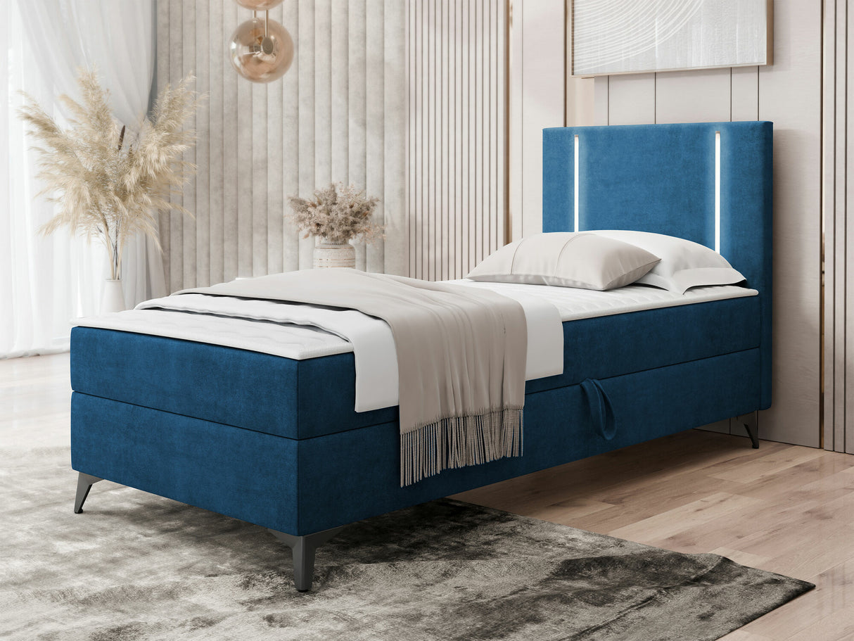 Kontinentális ágy Łóżko kontynentalne ONO z pojemnikiem + TOPPER M, Szín: Manila 26, Alvó felület mérete: 80 x 200 cm, Ágyneműtartó: Jobbra