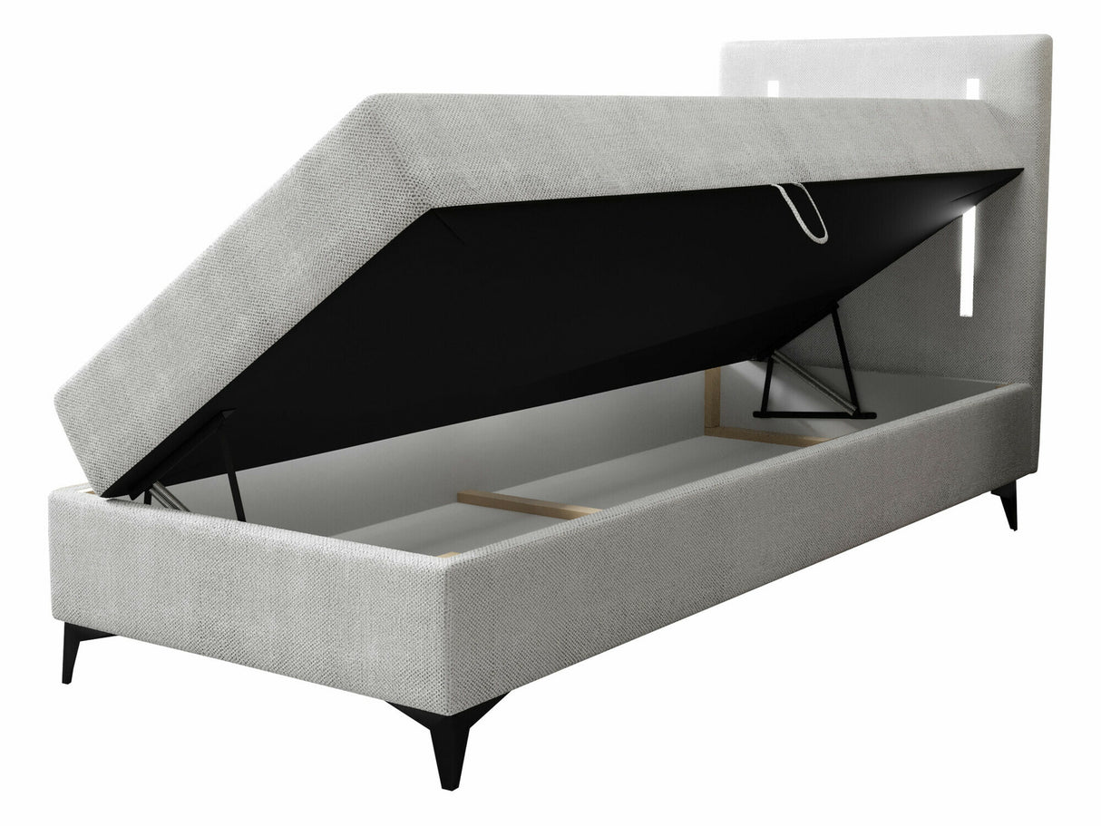 Kontinentális ágy Łóżko kontynentalne ONO z pojemnikiem + TOPPER M, Szín: Manila 09, Alvó felület mérete: 80 x 200 cm, Ágyneműtartó: Jobbra