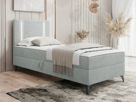 Kontinentális ágy Łóżko kontynentalne ONO z pojemnikiem + TOPPER M, Szín: Manila 14, Alvó felület mérete: 90 x 200 cm, Ágyneműtartó: Bal oldalon