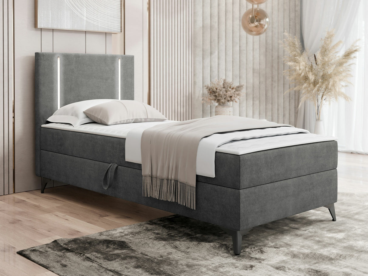 Kontinentális ágy Łóżko kontynentalne ONO z pojemnikiem + TOPPER M, Szín: Manila 16, Alvó felület mérete: 80 x 200 cm, Ágyneműtartó: Bal oldalon