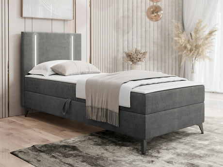 Kontinentális ágy Łóżko kontynentalne ONO z pojemnikiem + TOPPER M, Szín: Manila 16, Alvó felület mérete: 80 x 200 cm, Ágyneműtartó: Bal oldalon