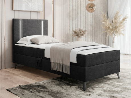 Kontinentális ágy Łóżko kontynentalne ONO z pojemnikiem + TOPPER M, Szín: Manila 18, Alvó felület mérete: 90 x 200 cm, Ágyneműtartó: Bal oldalon