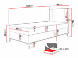 Kontinentális ágy Łóżko kontynentalne ONO z pojemnikiem + TOPPER M, Szín: Manila 02, Alvó felület mérete: 80 x 200 cm, Ágyneműtartó: Bal oldalon