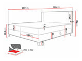 Kontinentális ágy Łóżko kontynentalne ONO + TOPPER M, Szín: Manila 02, Alvó felület mérete: 200 x 200 cm
