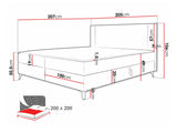 Kontinentális ágy Łóżko kontynentalne ONO + TOPPER M, Szín: Manila 09, Alvó felület mérete: 200 x 200 cm