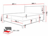 Kontinentális ágy Łóżko kontynentalne ONO + TOPPER M, Szín: Manila 14, Alvó felület mérete: 200 x 200 cm 3673747