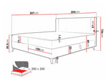 Kontinentális ágy Łóżko kontynentalne ONO + TOPPER M, Szín: Manila 18, Alvó felület mérete: 200 x 200 cm