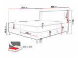 Kontinentális ágy Łóżko kontynentalne ONO + TOPPER M, Szín: Manila 26, Alvó felület mérete: 200 x 200 cm