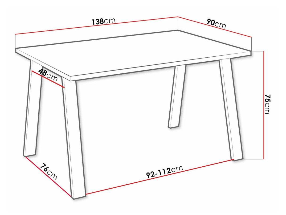 Asztal Kleo ( Klaudian 138x90 ), Szín: Lándzsa tölgy