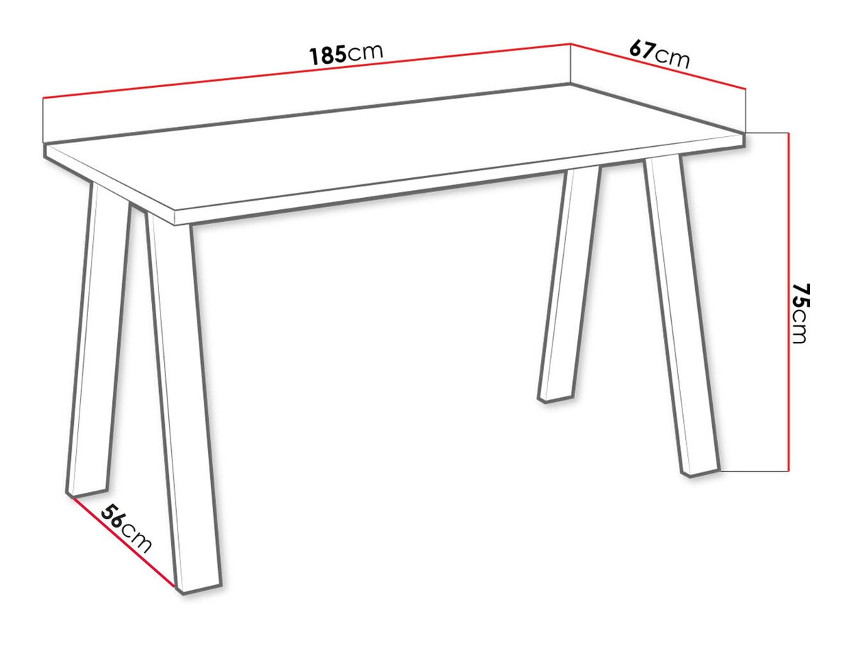 Asztal Kleo ( Klaudian 185x67 ), Szín: Lándzsa tölgy