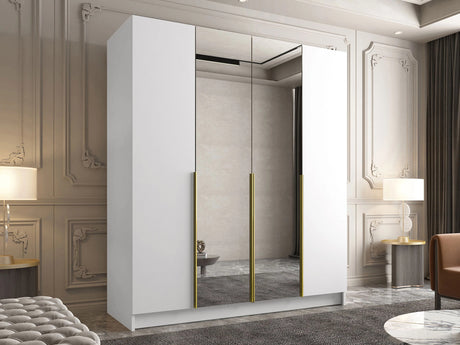 Gardróbszekrény Szafa SANTI II, Szín: Fehér + Aranysárga