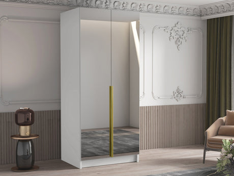 Gardróbszekrény Szafa BONO III, Szín: Fehér + Aranysárga