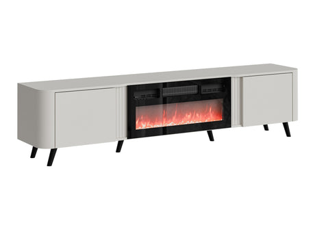 TV-állvány Szafka RTV VOLARE 200 EF + kominek Kaszmir mat Kominek: Czarny (Kasmír + Fekete)