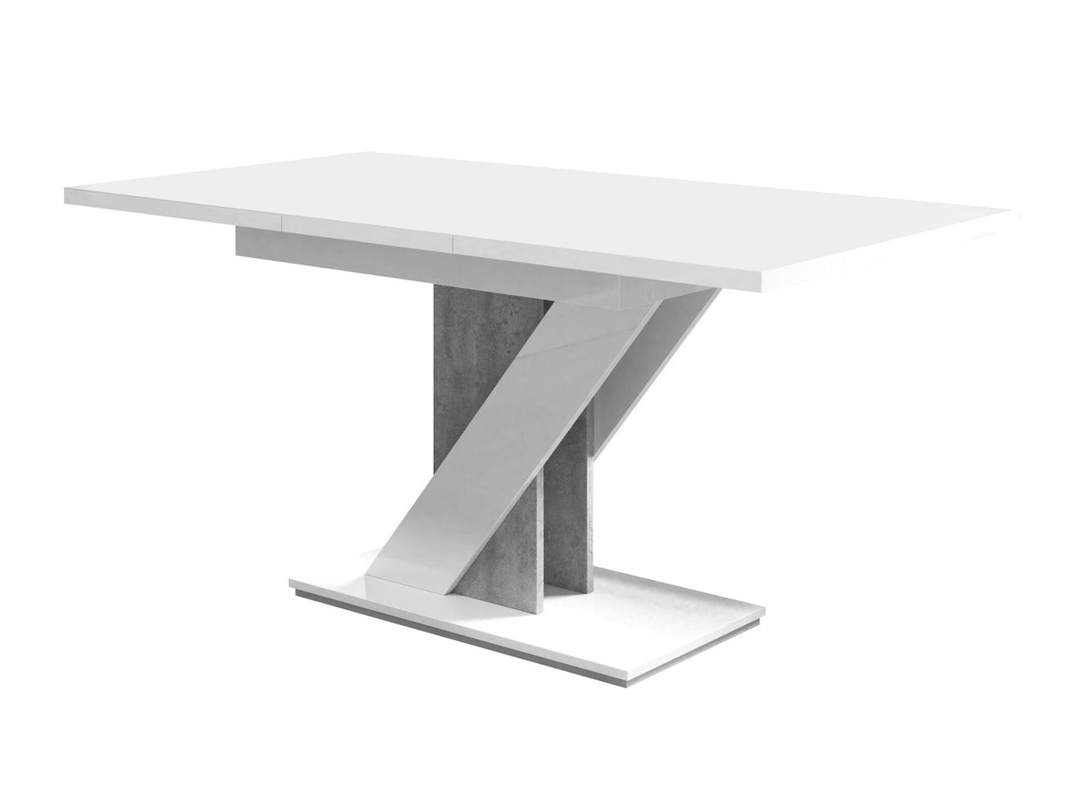 Asztal MEVA (Eksuper), Szín: Fényes fehér + Beton