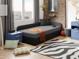 Ágy UNO (Draban), Szín: Lux 23 + Lux 06, Ágyneműtartó: Jobbra