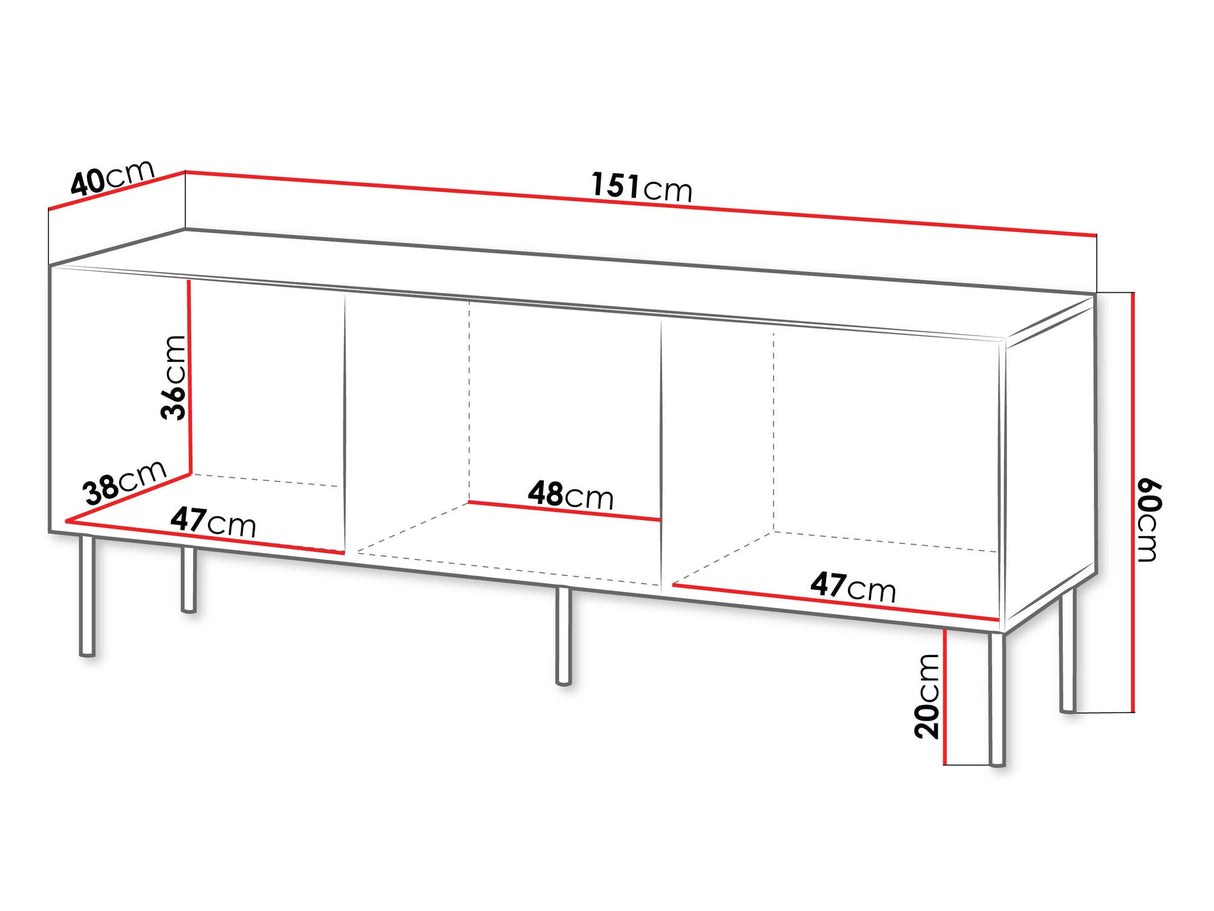 TV-állvány Szafka RTV SIENA 150 3D, Szín: Beige