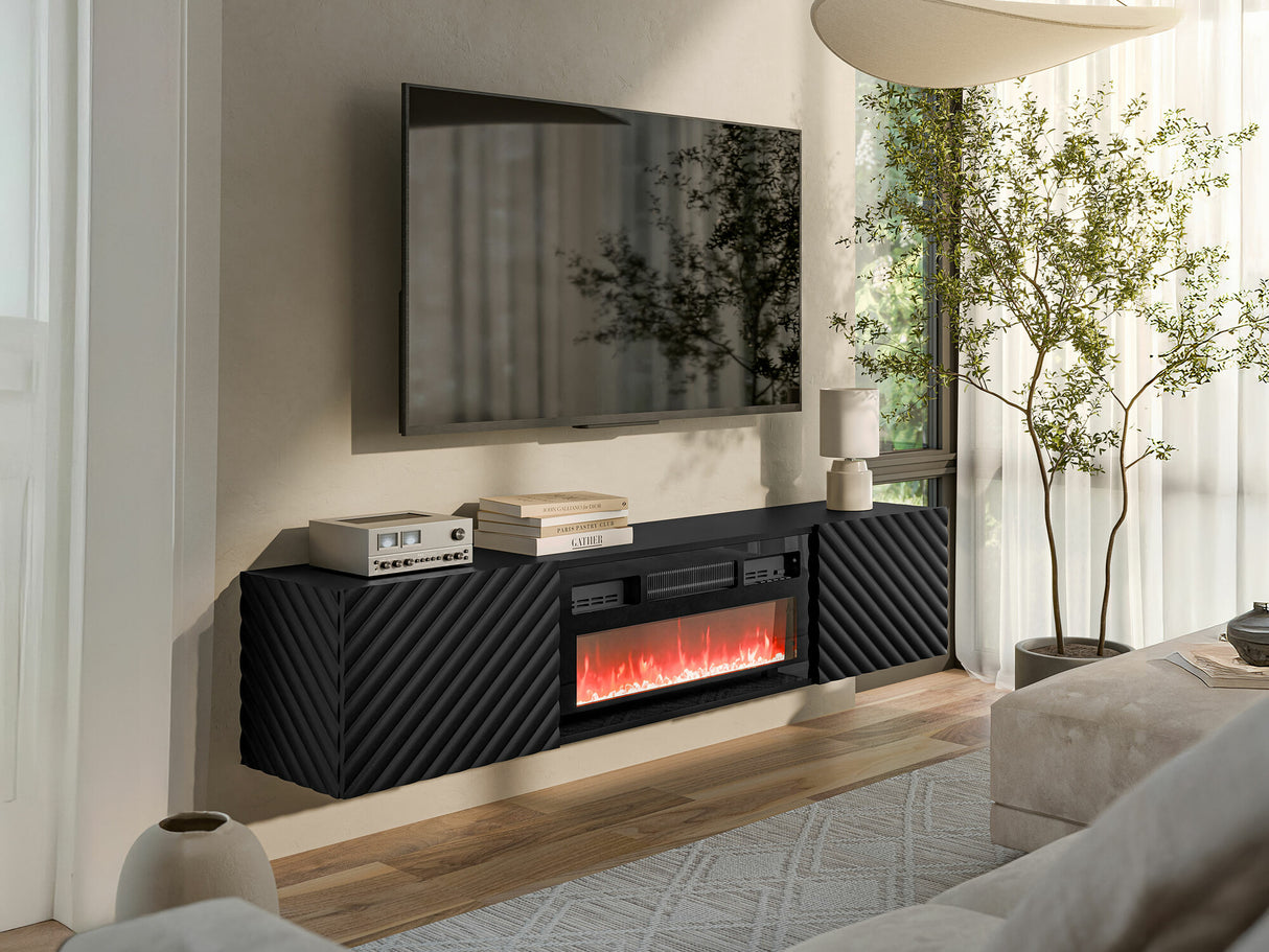 TV-állvány Szafka RTV LARA + KOMINEK, Szín: Fekete