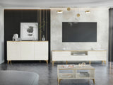 TV-állvány Szafka RTV 2D1S AURORA Beż/Beż połysk (Beige + Fényes beige)