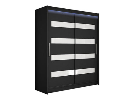 Gardróbszekrény Westa IV (Presto), Szín: Fekete, Led világítás: Igen