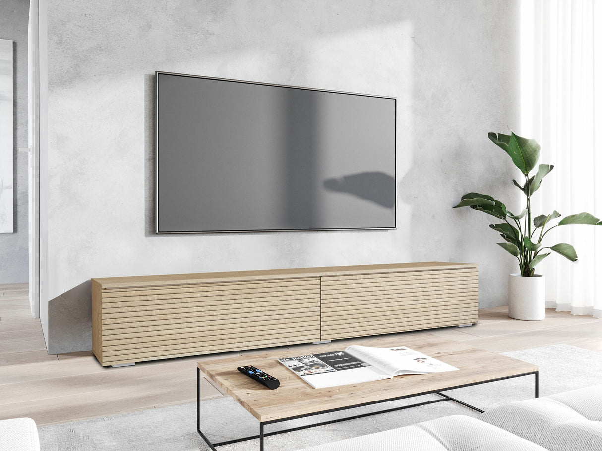 TV-állvány Lowboard D180 (Dlone 180), Led világítás: Igen, Szín: Tölgy