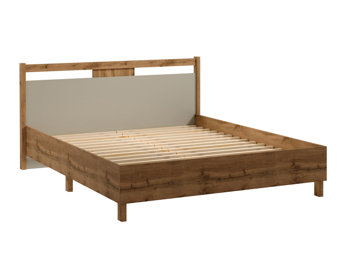 Ágy Łóżko INDYGO L160, Szín: Wotan tölgy + Beige